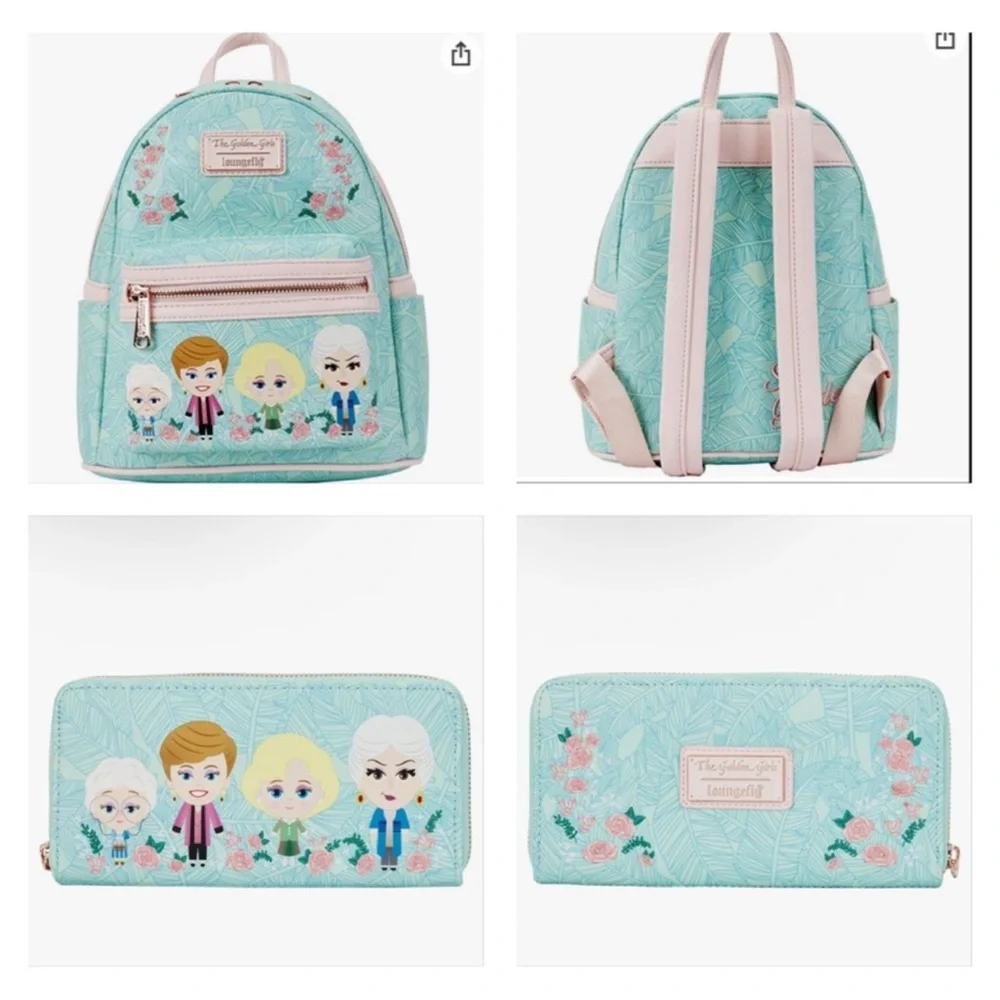 Loungefly Golden Girls Loungefly Chibi Floral Mini Backpack & Wallet Set - HTF